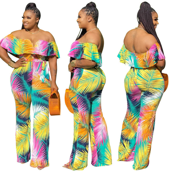 Bohemian Printed Off Shoulder Jumpsuit