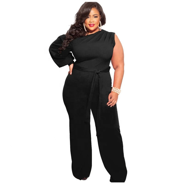 One Shoulder Plus Size Romper