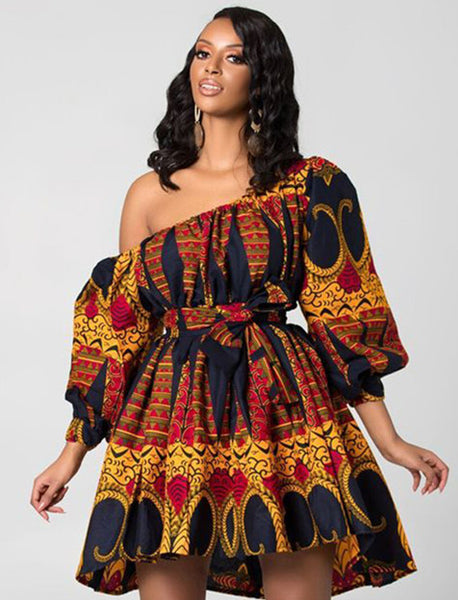 Sexy One Shoulder African Mini Summer Dresses