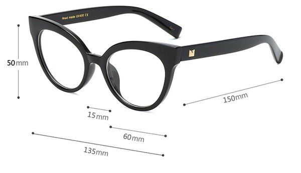 Vintage Frame Cat Eye Eyeglasses  With Clear Lens