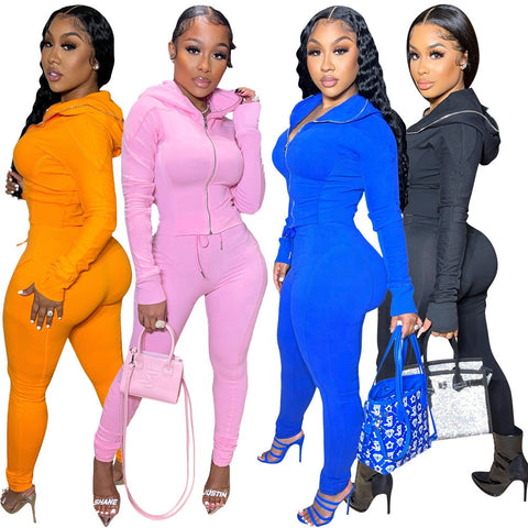 2 Piece Set Hoodie Track Suit