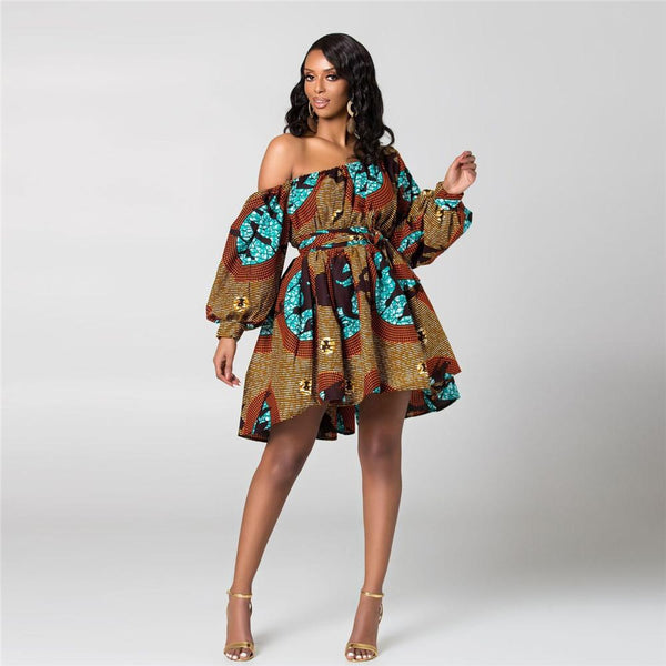 Sexy One Shoulder African Mini Summer Dresses