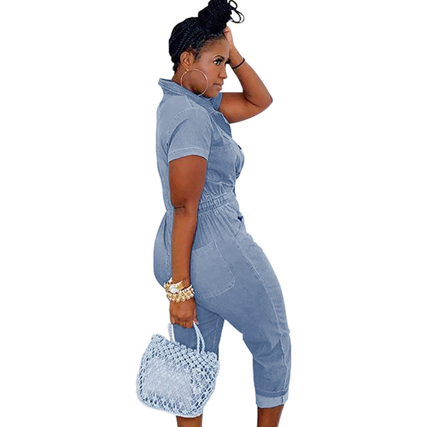 One Piece Casual Jeans Jumpsuit